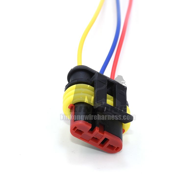 Kinkong custom 3-way Tyco AMP 282087-1 pigtail wire harness